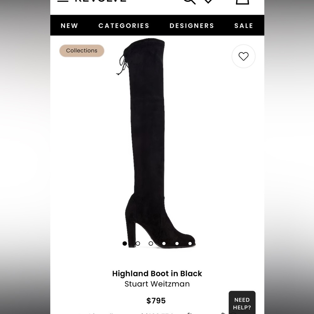 Stuart Weitzman Hiline Boot in Black Suede